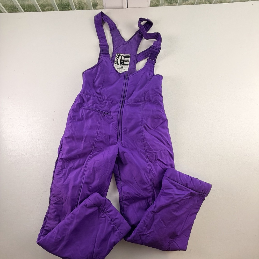 Vintage Helly Hansen Europa Ski Bibs Overalls Purple Snow Pants Women Size 10, M